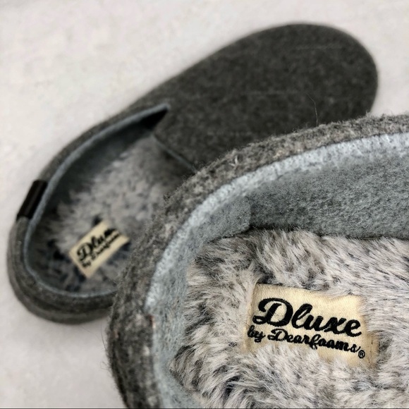 Dluxe by Dearfoams Christina Loafer Quilted Slippers Gray XL US 11 12 - Picture 5 of 16